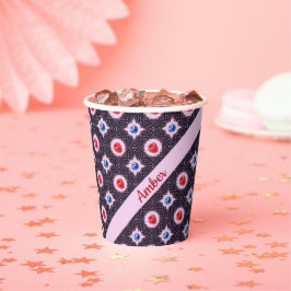 Vasos De Papel Patrón de Berry Bliss con nombre personalizado