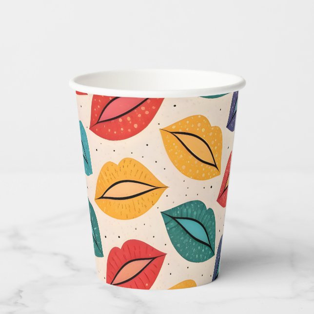 Vasos De Papel Patrón de beso (Reverso )