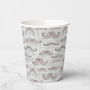 Vasos De Papel Patrón de bigote de moda