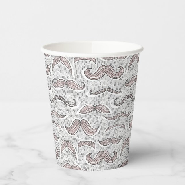 Vasos De Papel Patrón de bigote de moda (Izquierda)