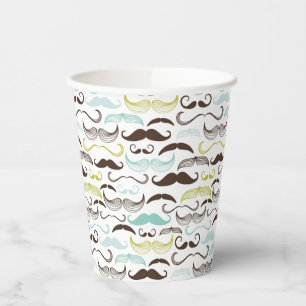 Vasos De Papel Patrón de bigote, estilo retro 2