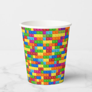 Vasos De Papel Patrón de bloque de creación colorido