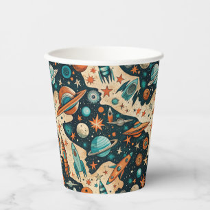 Vasos De Papel Patrón de buques de cohetes de naves espaciales vi