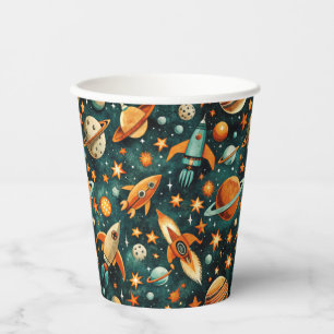 Vasos De Papel Patrón de buques de cohetes de naves espaciales vi