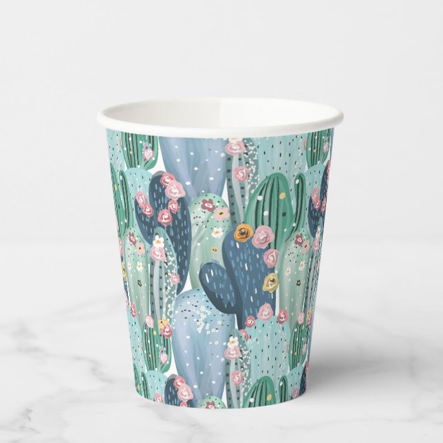 Vasos De Papel Patrón de cactus de patente suave (Izquierda)