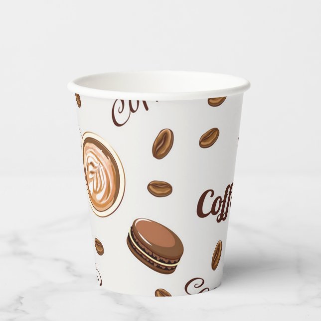 Vasos De Papel Patrón de café (Anverso)