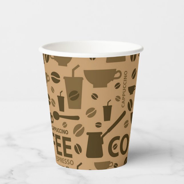 Vasos De Papel Patrón de café (Anverso)