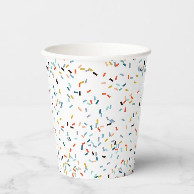 Vasos De Papel Patrón de caída de confetti colorido (Anverso)