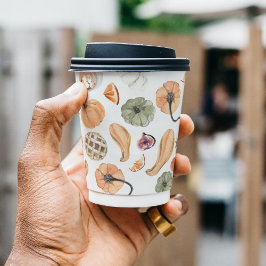 Vasos De Papel Patrón de calabaza de color de agua colorido | Vib