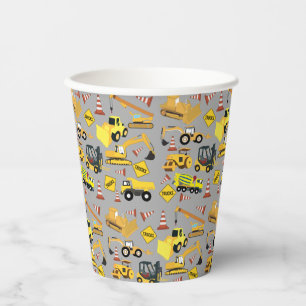 Vasos De Papel Patrón de camiones de construcción