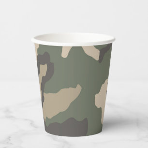 Vasos De Papel Patrón de Camo Verde