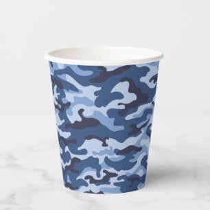 Vasos De Papel Patrón de camuflaje azul oscuro