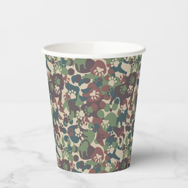 Vasos De Papel Patrón de camuflaje de perros (Izquierda)