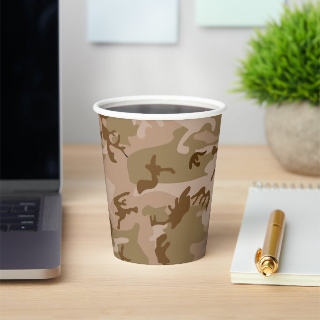 Vasos De Papel Patrón de camuflaje del desierto, patrón militar,  (in situ)