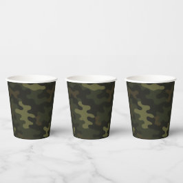 Vasos De Papel Patrón de camuflaje en negrita para entusiastas de