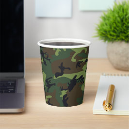 Vasos De Papel Patrón de camuflaje verde, patrón militar, ejércit