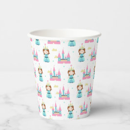 Vasos De Papel Patrón de Castillo Princesa Cuta Girly