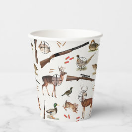 Vasos De Papel Patrón de cazador al aire libre de vida silvestre
