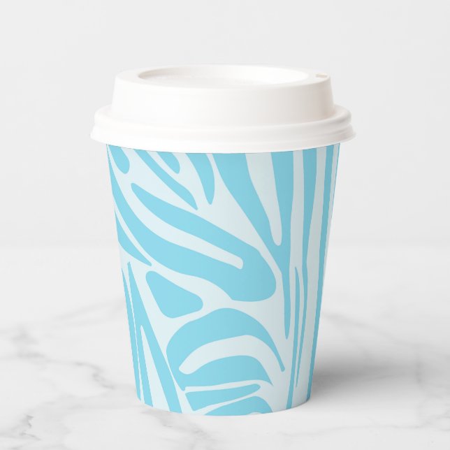 Vasos De Papel Patrón de cebra azul (Anverso)
