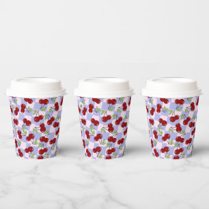 Vasos De Papel Patrón de cerezo dulce