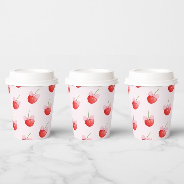 Vasos De Papel Patrón de cerezo dulce (Multi)