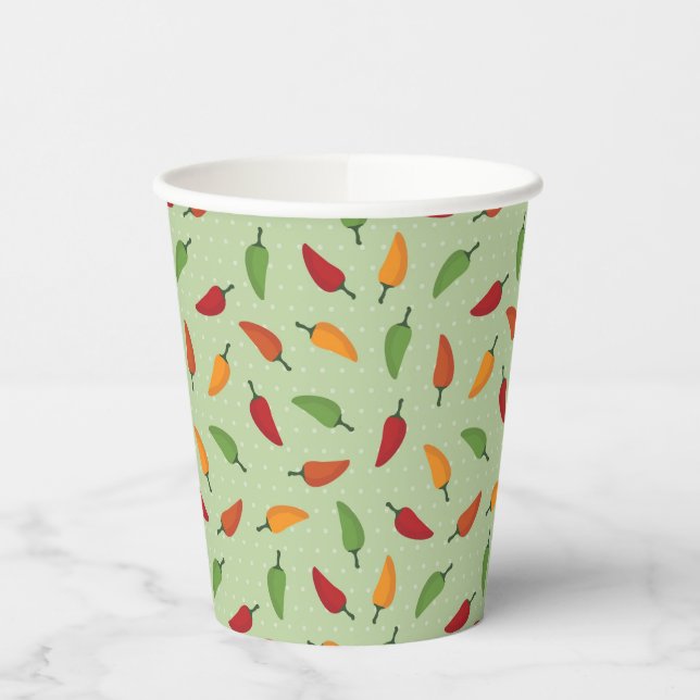 Vasos De Papel Patrón de chile (Izquierda)