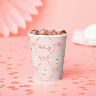 Vasos De Papel Patrón de cinta rosa Hedwig