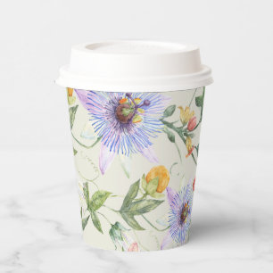 Vasos De Papel Patrón de Citrus Botánico Floral de Agua Jugosa