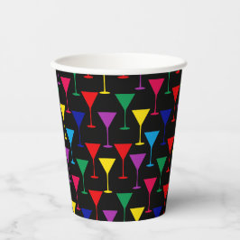 Vasos De Papel Patrón de cócteles Martini colorido