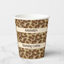 Patrón de color de agua de los granos de café pers