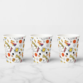 Vasos De Papel Patrón de Cómic