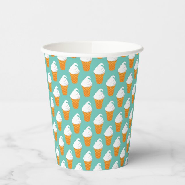 Vasos De Papel Patrón de cono de helado de vainilla (Izquierda)