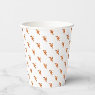 Vasos De Papel Patrón de conos de pino naranja lindo Día de Acció