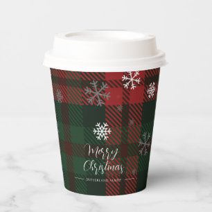 Vasos De Papel Patrón de copos de nieve personalizados invierno