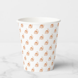 Vasos De Papel Patrón de cosecha de caída de naranja lindo Día de