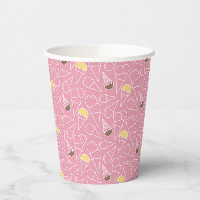 Vasos De Papel Patrón de crema de hielo de verano (Izquierda)