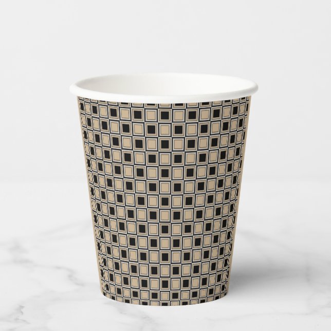 Vasos De Papel patrón de cuadrados (Anverso)