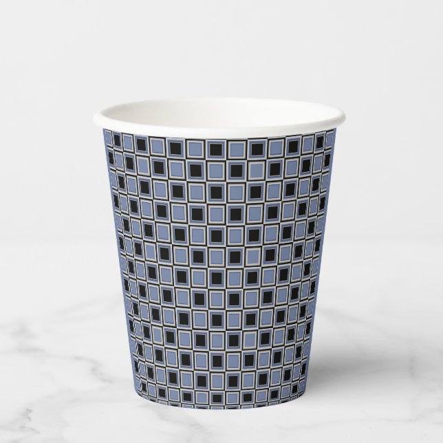 Vasos De Papel patrón de cuadrados (Anverso)