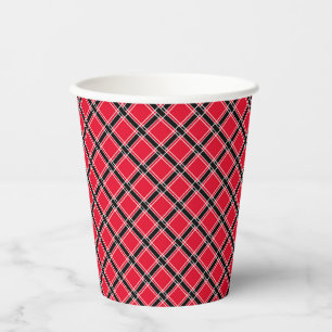 Vasos De Papel Patrón de cuadros coloridos en una jaula oblicua
