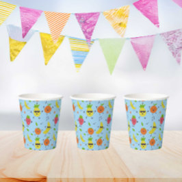 Vasos De Papel Patrón de cumpleaños de Tutti Fruitti Frutos corto