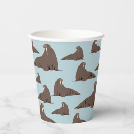 Vasos De Papel Patrón de Cute Walrus