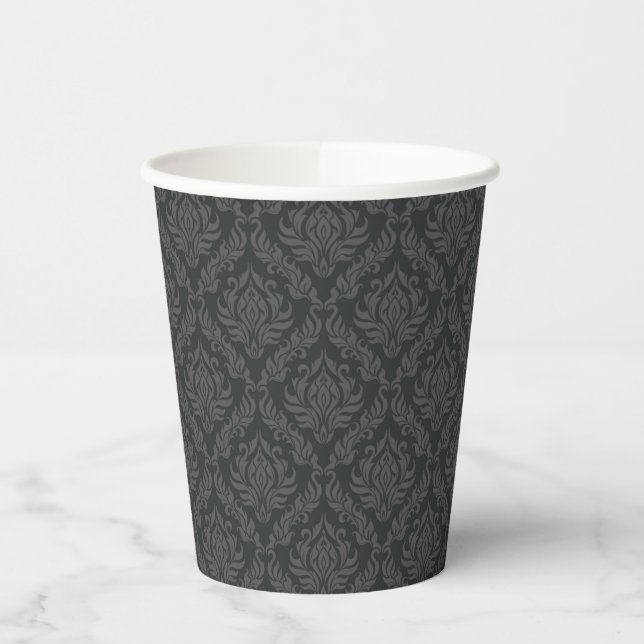 Vasos De Papel Patrón de Damasco 6 (Izquierda)