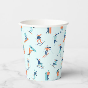 Vasos De Papel Patrón de deportes de invierno