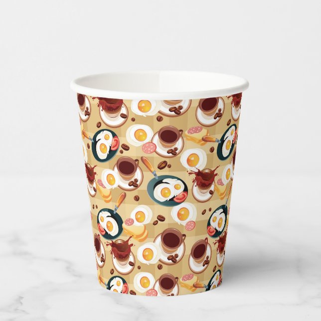 Vasos De Papel Patrón de desayuno 3 (Izquierda)