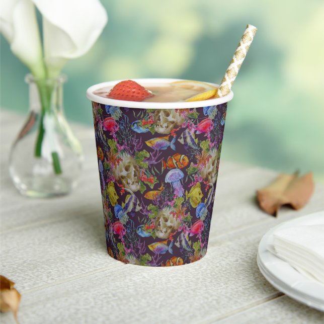 Vasos De Papel Patrón de desplome de la vida marina (in situ)