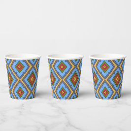 Vasos De Papel Patrón de Diamante Azul Rojo Amarillo Verde 