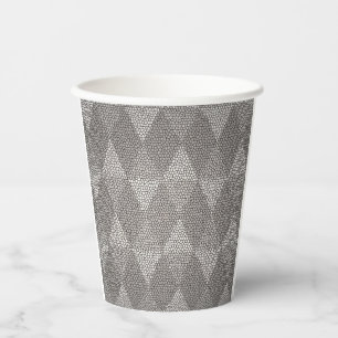 Vasos De Papel Patrón de diamante de plata de vidrio emplomado