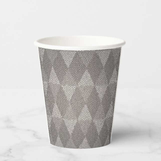 Vasos De Papel Patrón de diamante de plata de vidrio emplomado (Anverso)