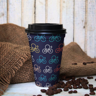 Vasos De Papel Patrón de dibujos animados de bicicleta