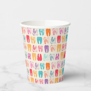 Vasos De Papel Patrón de dientes Grunge